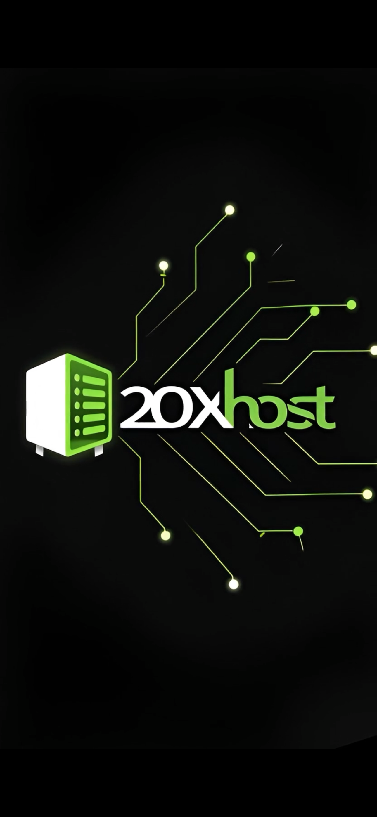 Ecran de start aplicatie mobila 20xhost – servicii hosting si VPS